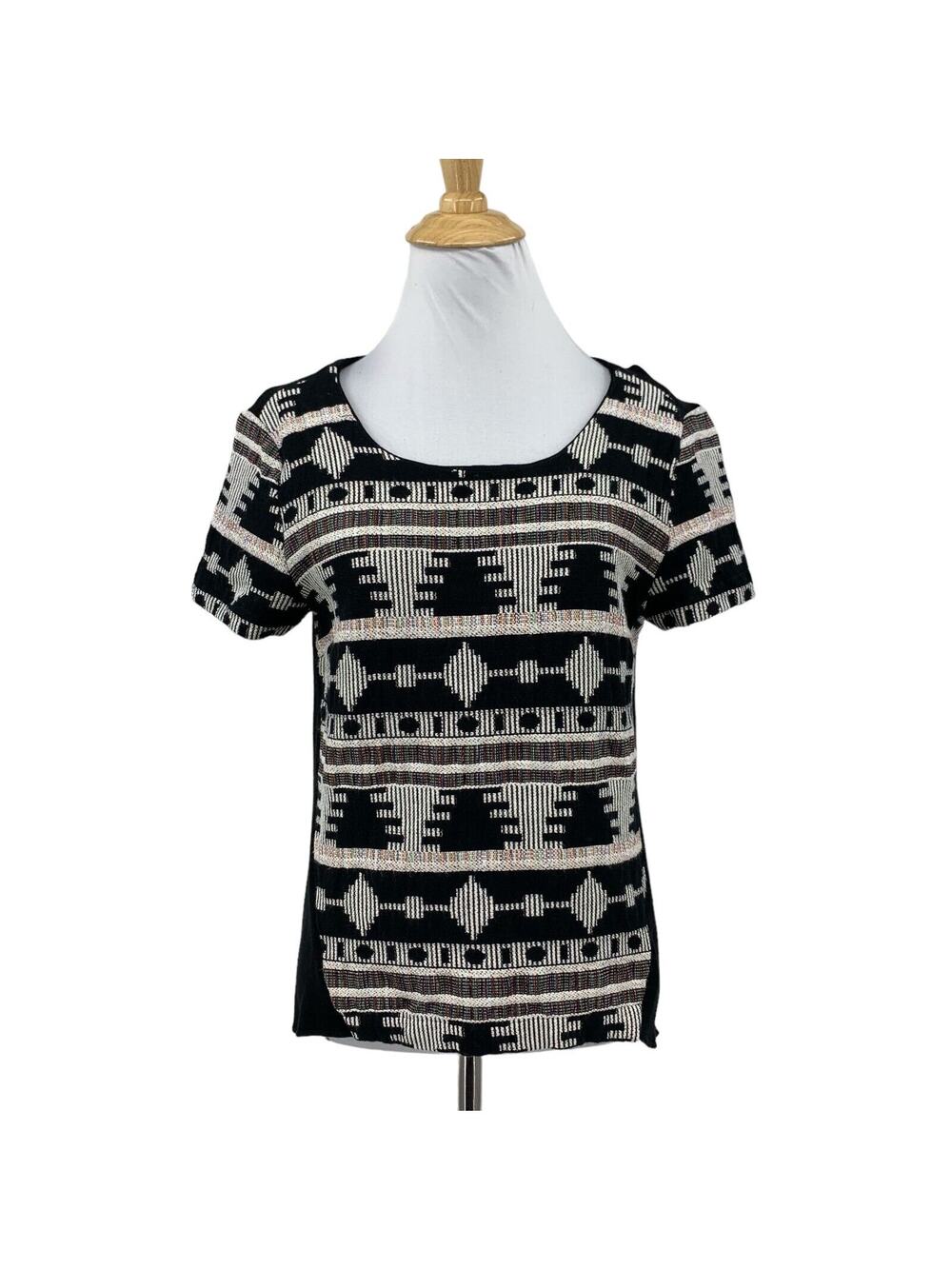 Sunday in Brooklyn Top Women S Small Black Ellery Woven Knit Aztec Anthropologie